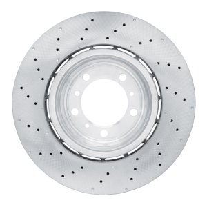 Porsche 911 Brake Rotor (1) - Right Rear - R1 Concepts - Drilled Carbon Alloy GeoMET - `10-`11